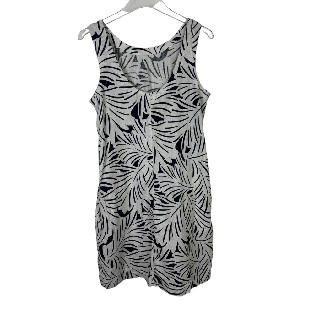 Nicole Miller NWT Navy and White Leaf Pattern Dress - Picture 2 of 10